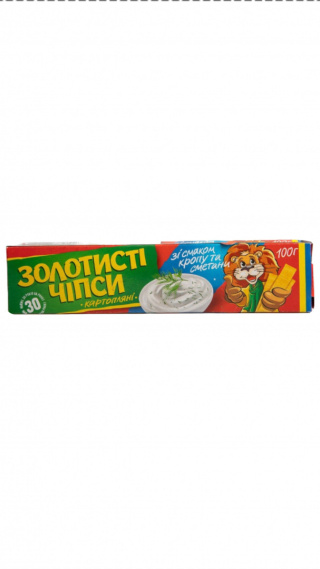 Chipsy ziemniaczane "Złociste" o smaku koperku i śmietany (formowane), opakowanie 100g