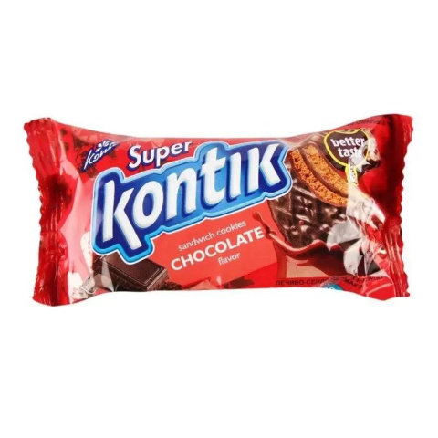 Ciasteczki kanapk „Super Kontik” o smaku czekolad 90g Ciasteczki kanapk „Super Kontik” o smaku czekolad 90g
