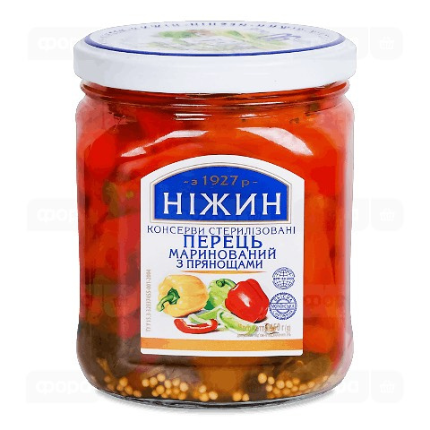 Papryka słodka marynowana z przyprawami Niżyn 450g Papryka słodka marynowana z przyprawami Niżyn 450g