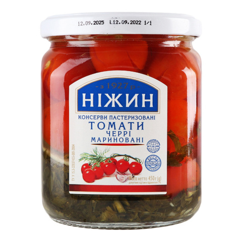 Pomidory marynowane "Cherry", Niżyn 450g Pomidory marynowane "Cherry", Niżyn 450g