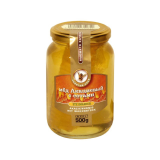 Miod z akacij z plastrami miodu Zolotoi ulej 500g