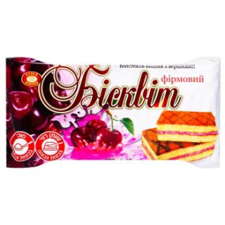 Ciastka „Firmowe” o smaku wisnia z kremem ,330 g