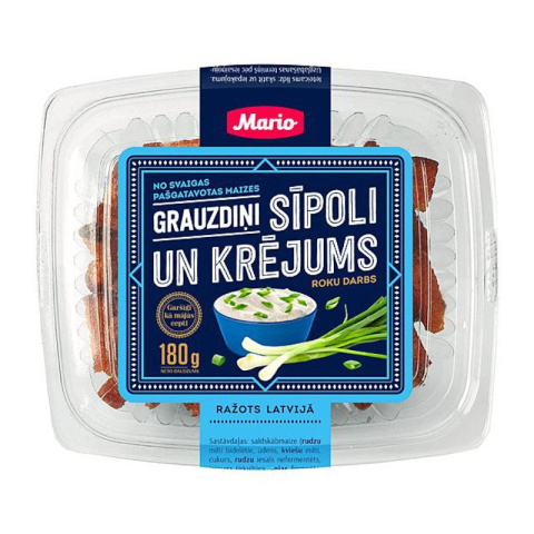 Grzanki żytnie ulubione śmietana z cebulką “Mario” 180g Grzanki żytnie ulubione śmietana z cebulką “Mario” 180g