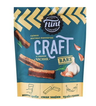 Grzanki żytnio-przenne o smaku czosnku ""Flint Kraft" 90g