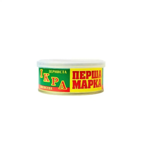 Kawior czerwony z łososia “Perwsza Marka” puszka 80g Kawior czerwony z łososia “Perwsza Marka” puszka 80g